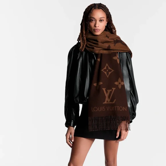 Louis Vuitton Elegant Brown Monogram Scarf
